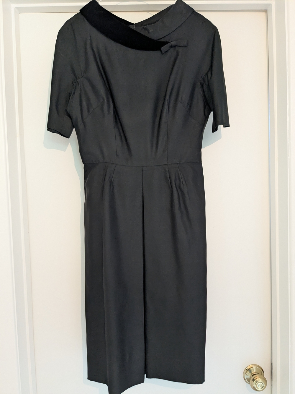 Classic Flared Black Silk Dress